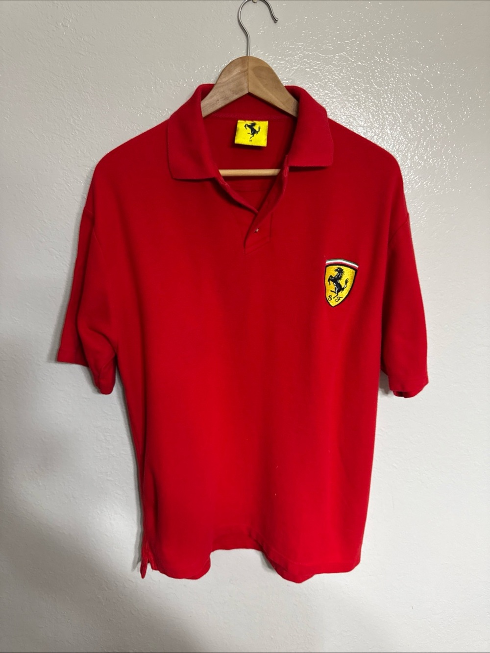 Ferrari Red Polo with Yellow Embroidered Logo